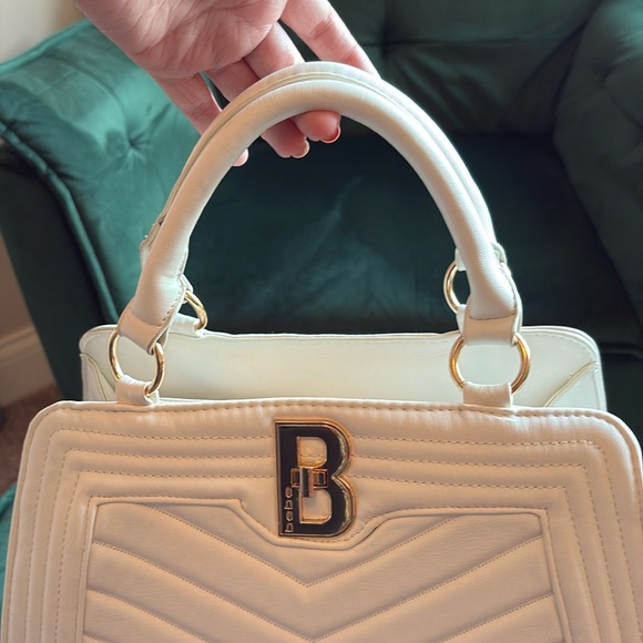 Bebe White Quilted Chevron Satchel - Picture 11 of 11